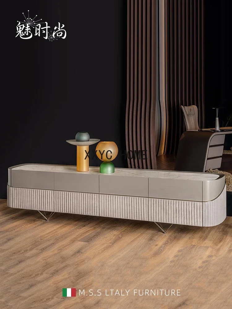 

Элитная тумба под телевизор из натурального мрамора для дизайнерской гостиной