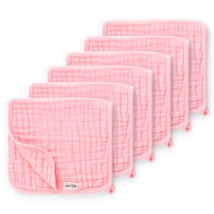 

Муслиновые салфетки для отрыжки Maliton для девочек, 6 штук, большие, 20''x10'', 100% хлопок, впитывающие и мягкие, 6 слоев