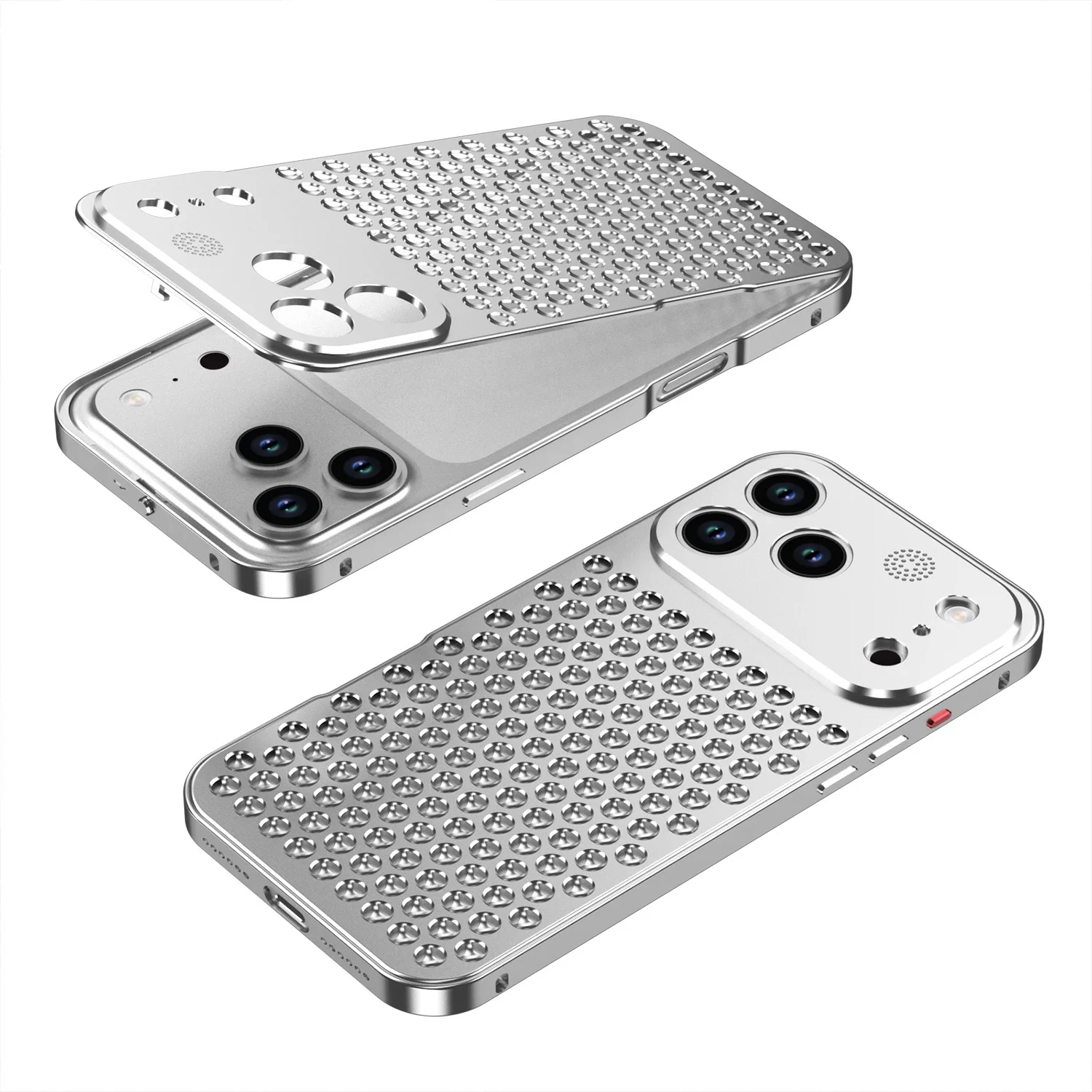 Metal aluminium Hollow Cooling Phone Case For iPhone 18 17 16 15 Pro Max 18 pro max Aromatherapy Diffuser Detachable Rear Cover