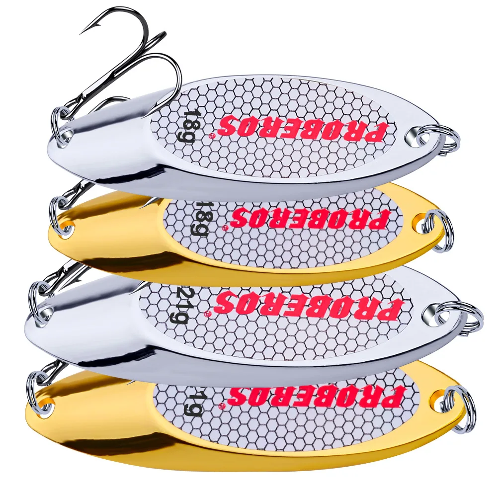 1pcs 3-60G Metal Spinner Spoon Fishing Lure Hard Baits VIB Spinnerbait for Trout Pike Pesca Peche Treble Hook Tackle