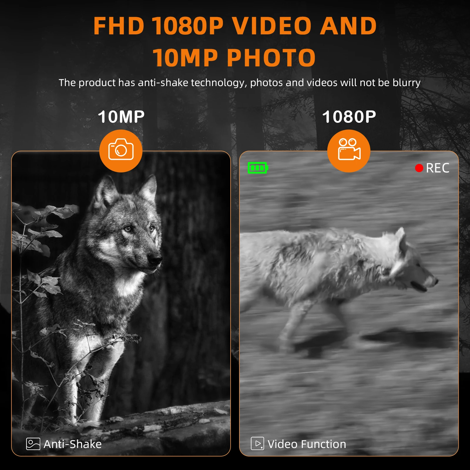 GTMEDIA N2 Night Vision Goggles Binoculars 2.4" HD TFT Screen 5X Zoom Infrared LED Handheld With Neck Strap for Camping Hiking