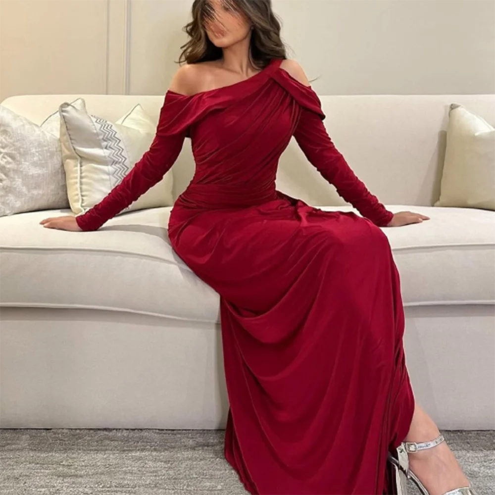 

Customized Straight Prom Dresses Ankle-Length Strapless Sleeveless Evening Gown Fashion Sequined Simple Draped Sexy Backless