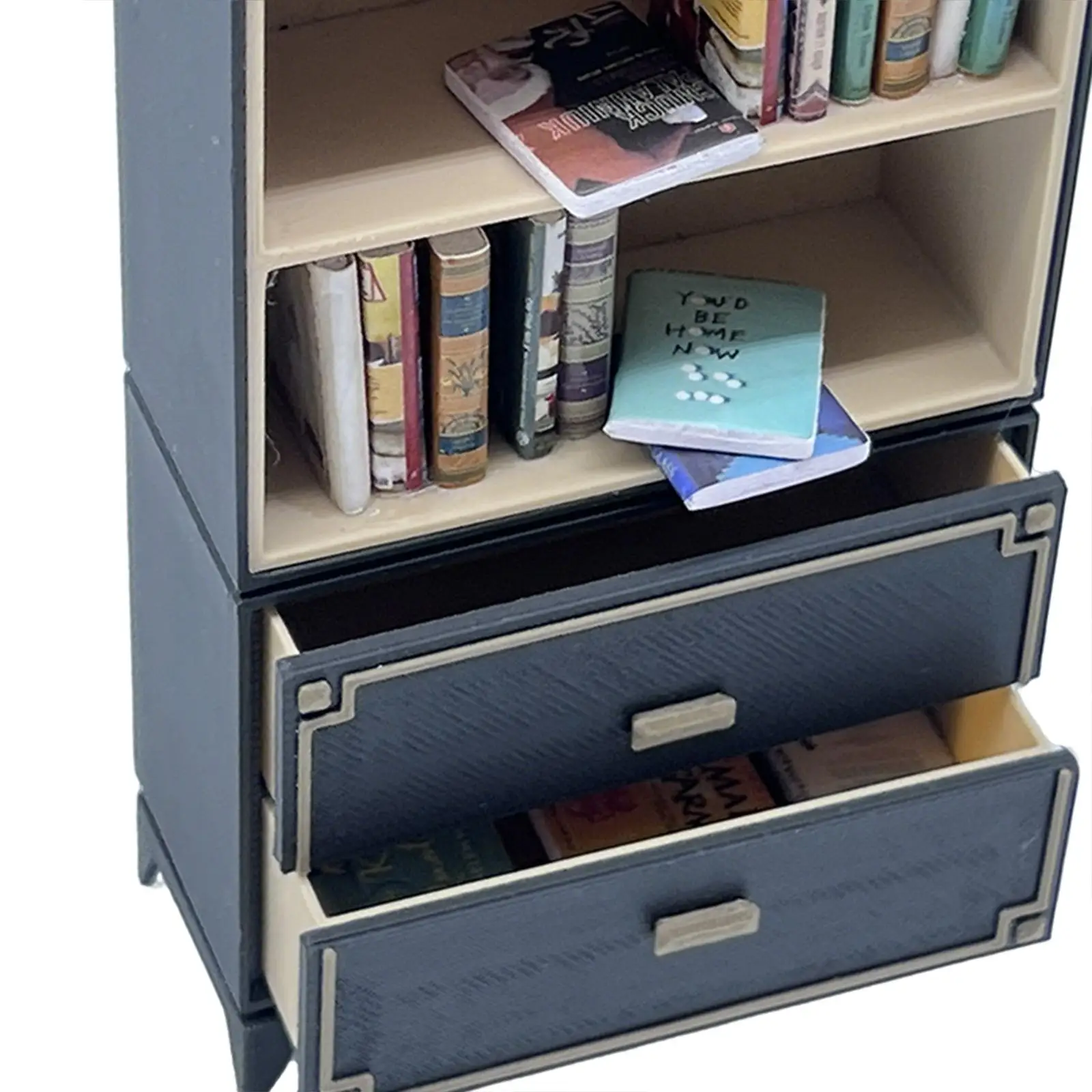 Decorazione per libreria per casa delle bambole in scala 1:12 Decorazione da collezione artigianale Micro modello di paesaggio Mobili per casa delle bambole Mini armadio di stoccaggio