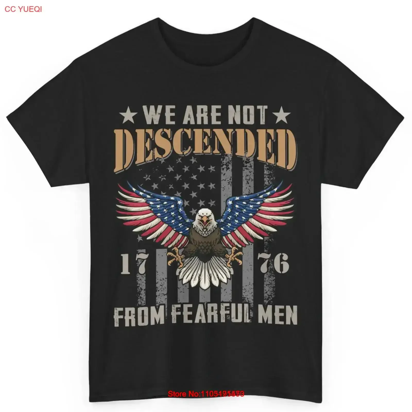 2nd Amendment We Are Not Descended Patriotic Eagle Freedom Cotton T Shirt vintage Washed Breathable Unisex