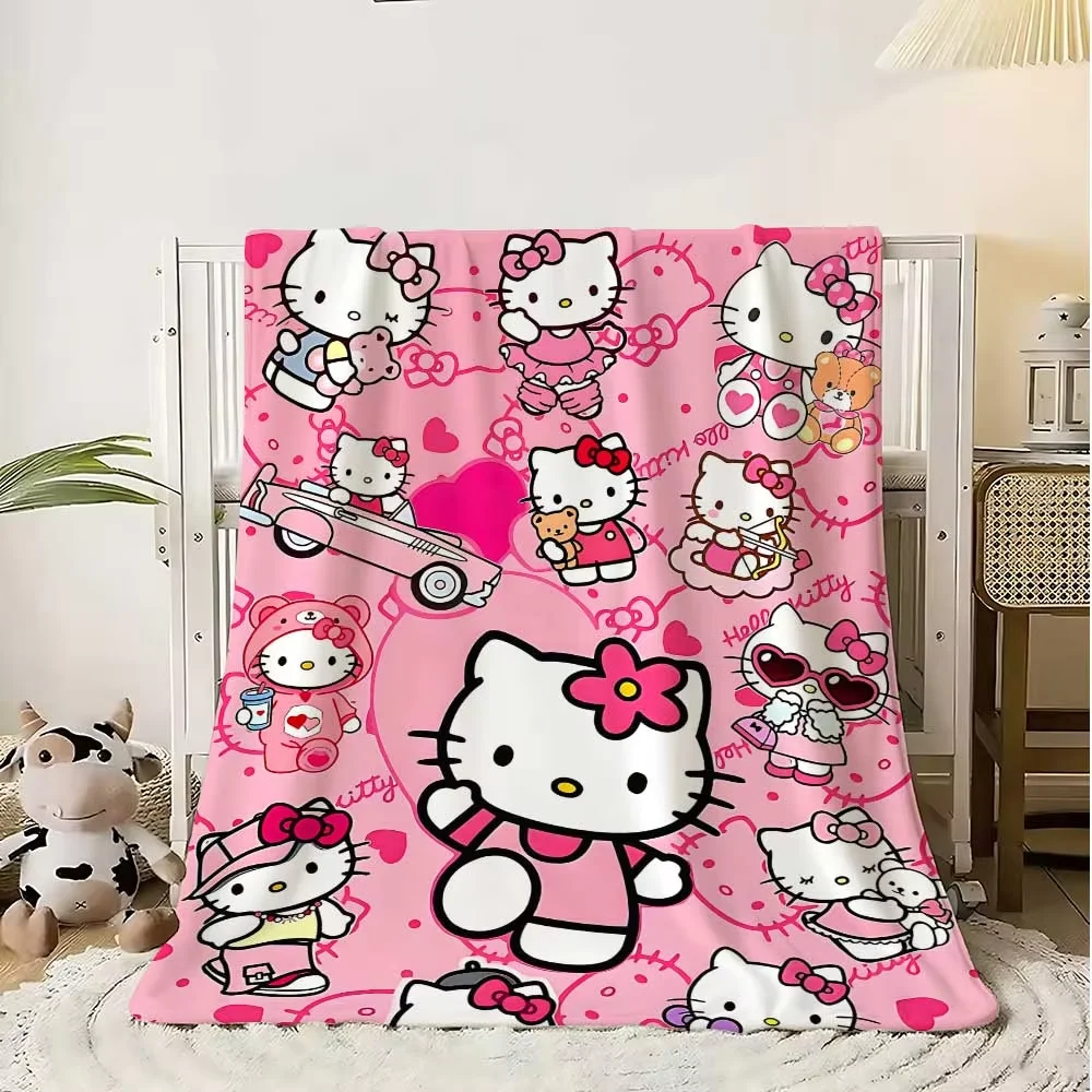 Bed Sheet Microfiber - 귀여운 고양이 헬로스 플러피 소프트 블랭킷과
