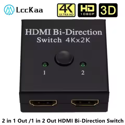 4K Bi-Direction HDMI-compatible Switch Splitter 1x2 / 2x1 HDMI Switcher 1 in 2 Out / 2 in1 Out for PS4/3 TV Box Switcher Adapter