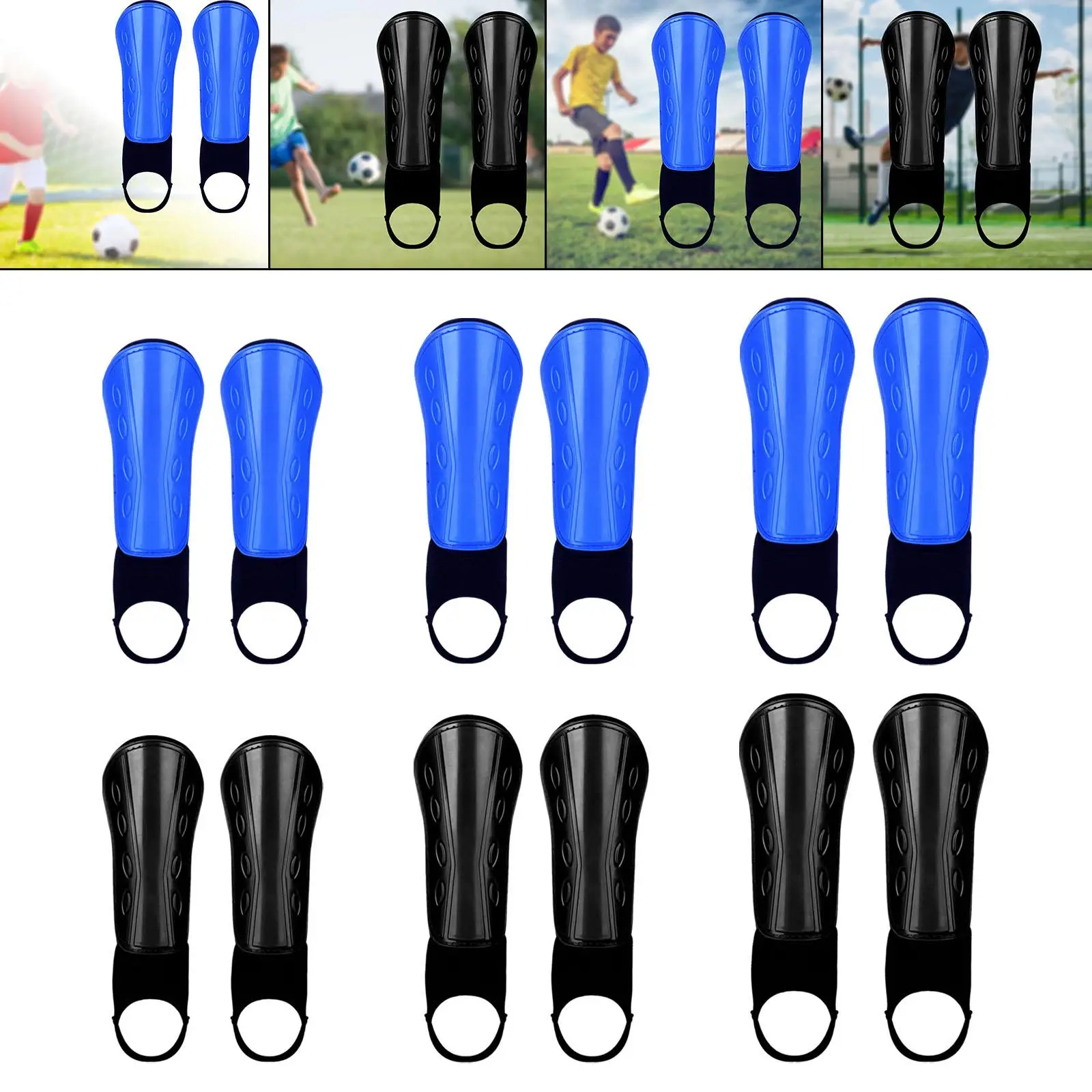 

Football Shin Guards Kids Adults Adjustable Straps EVA Sponge Shinguards