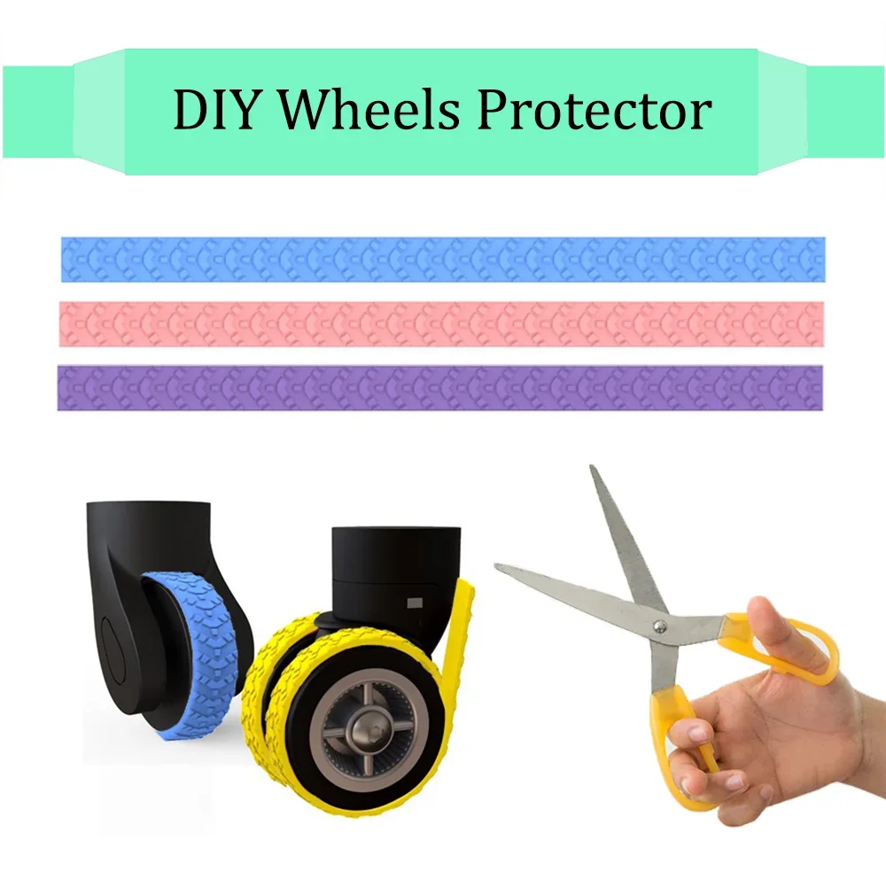 

Can Be Cut Pull Bar Box Caster Cover Universal Wheel Slient Noise Reduction Luggage Silicone Protective Cover Wear-resistant