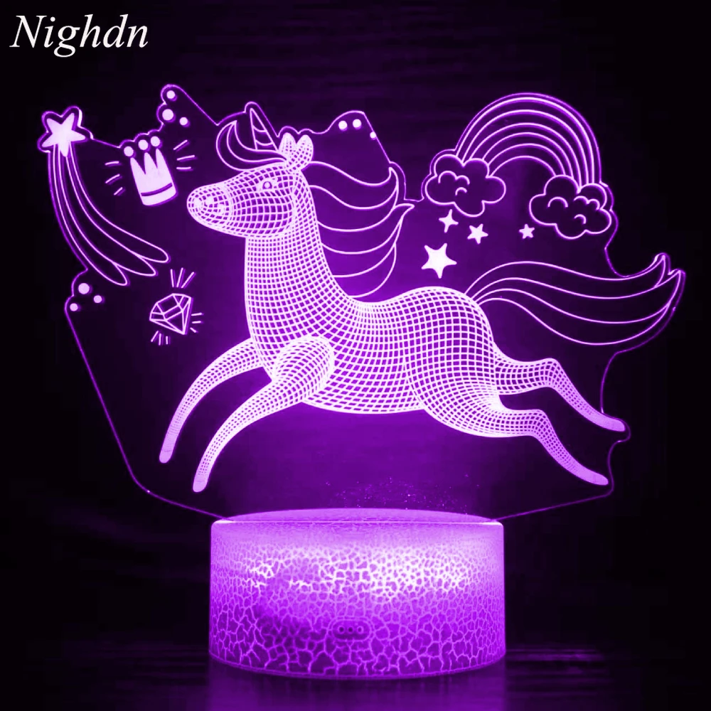 

Nighdn Unicorn Night Light 3D Illusion Lamp Unicorn Lights for Kids Room Decor Christmas Birthday Gifts for Boys Girls Children