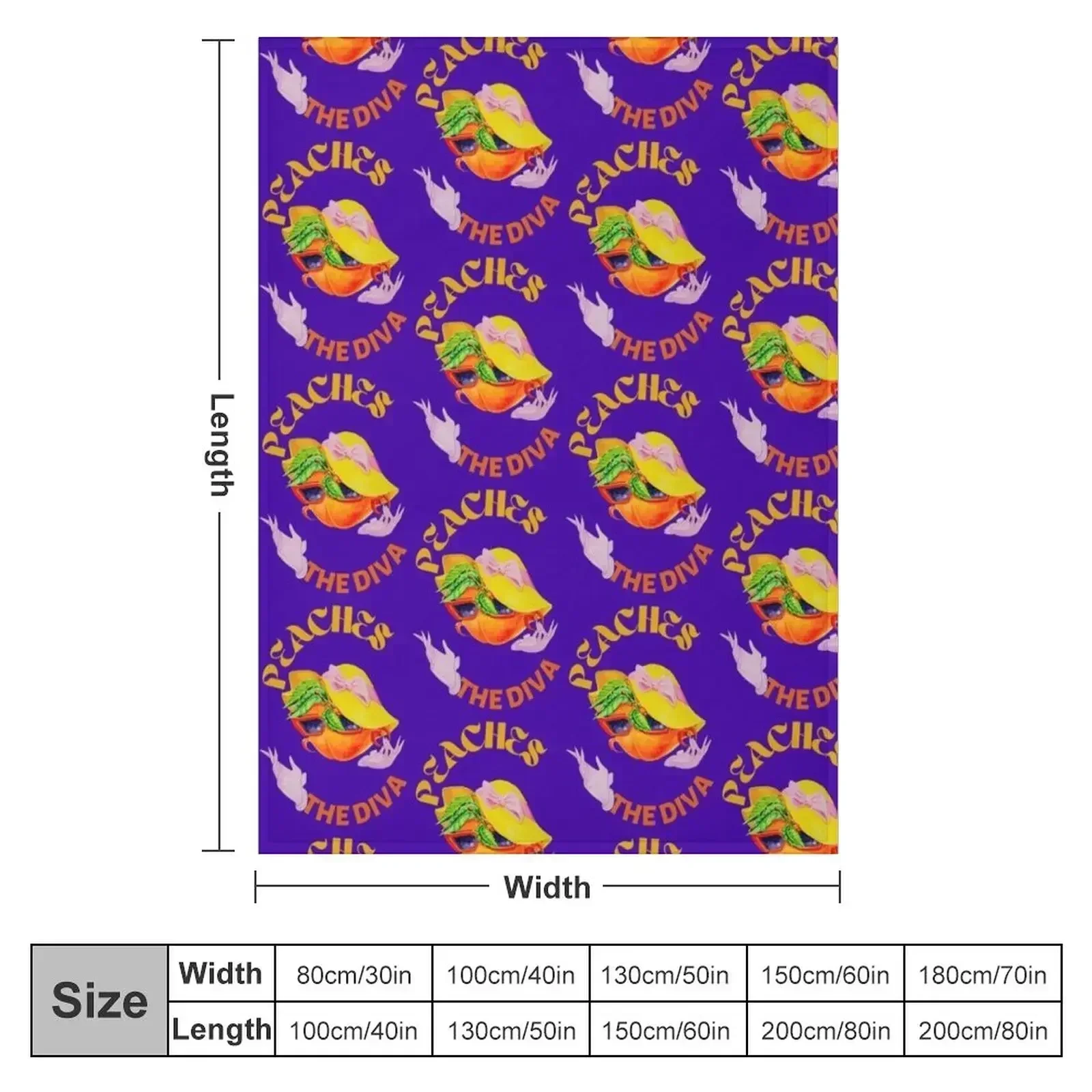 Peaches,the diva Throw Blanket Camping Comforter for babies Soft Plaid valentine gift ideas Moving Blankets