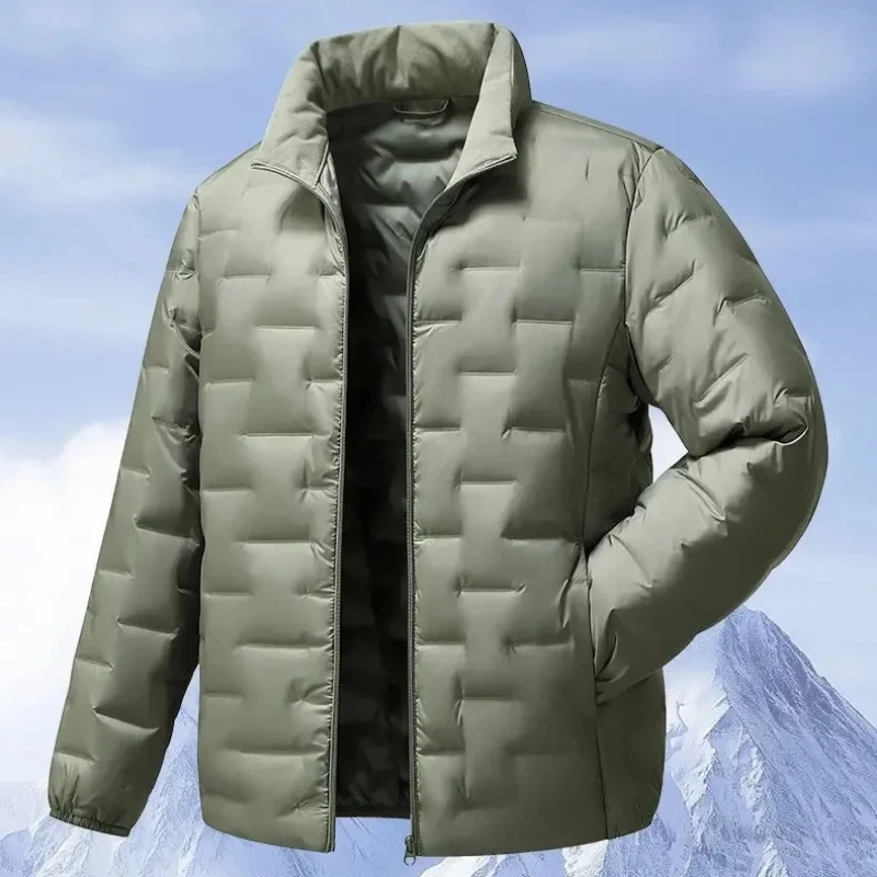 

Winter New 90% Duck Down Jacket Men Outdoor Cycling Sports Stand Collar Down Coat Warm Lightweight Men's Solid Color Down Jacket