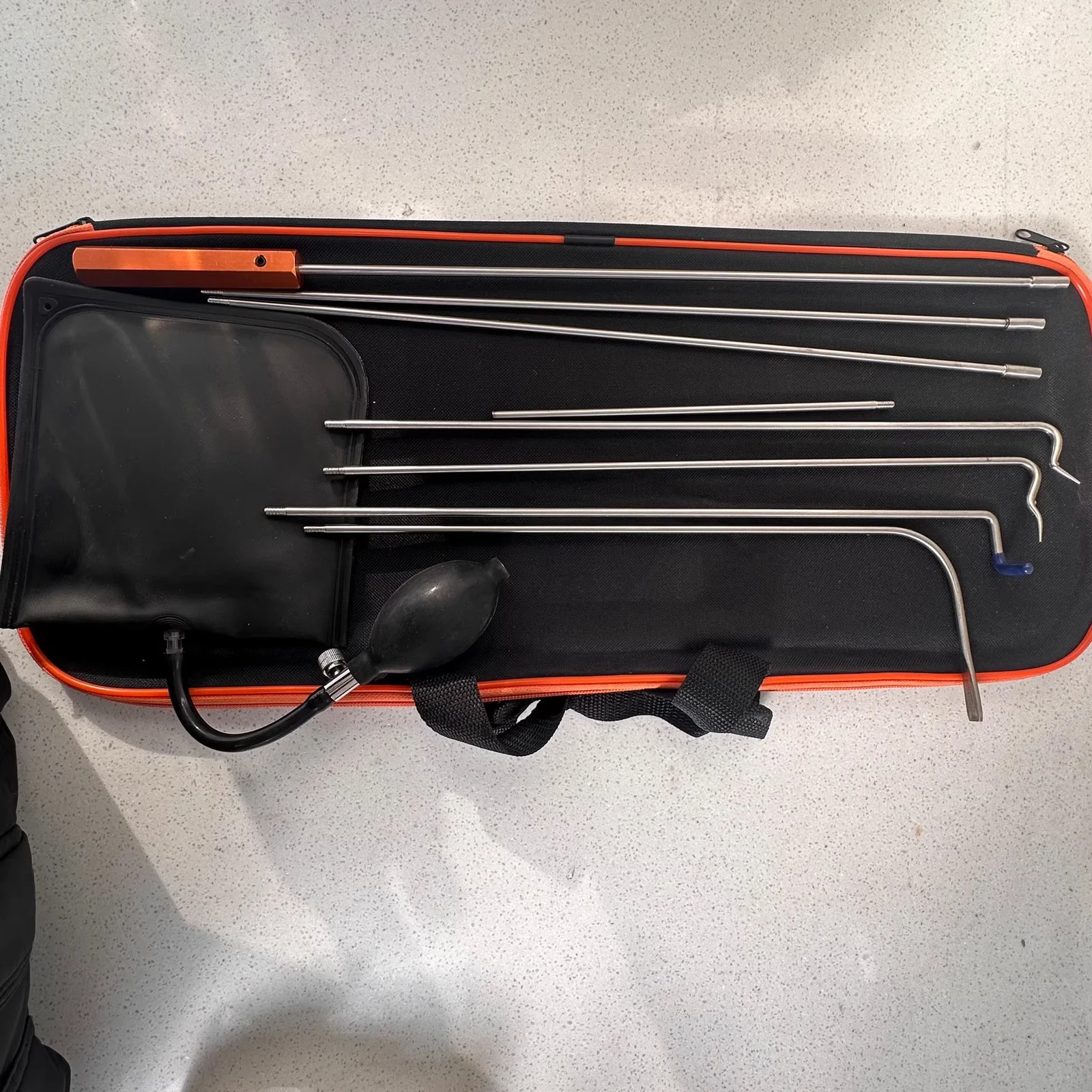 Kit Alat Perbaikan Kunci Pintu Mobil, Kait Baja Tahan Karat dengan Kantong Udara dan Tas Penyimpanan