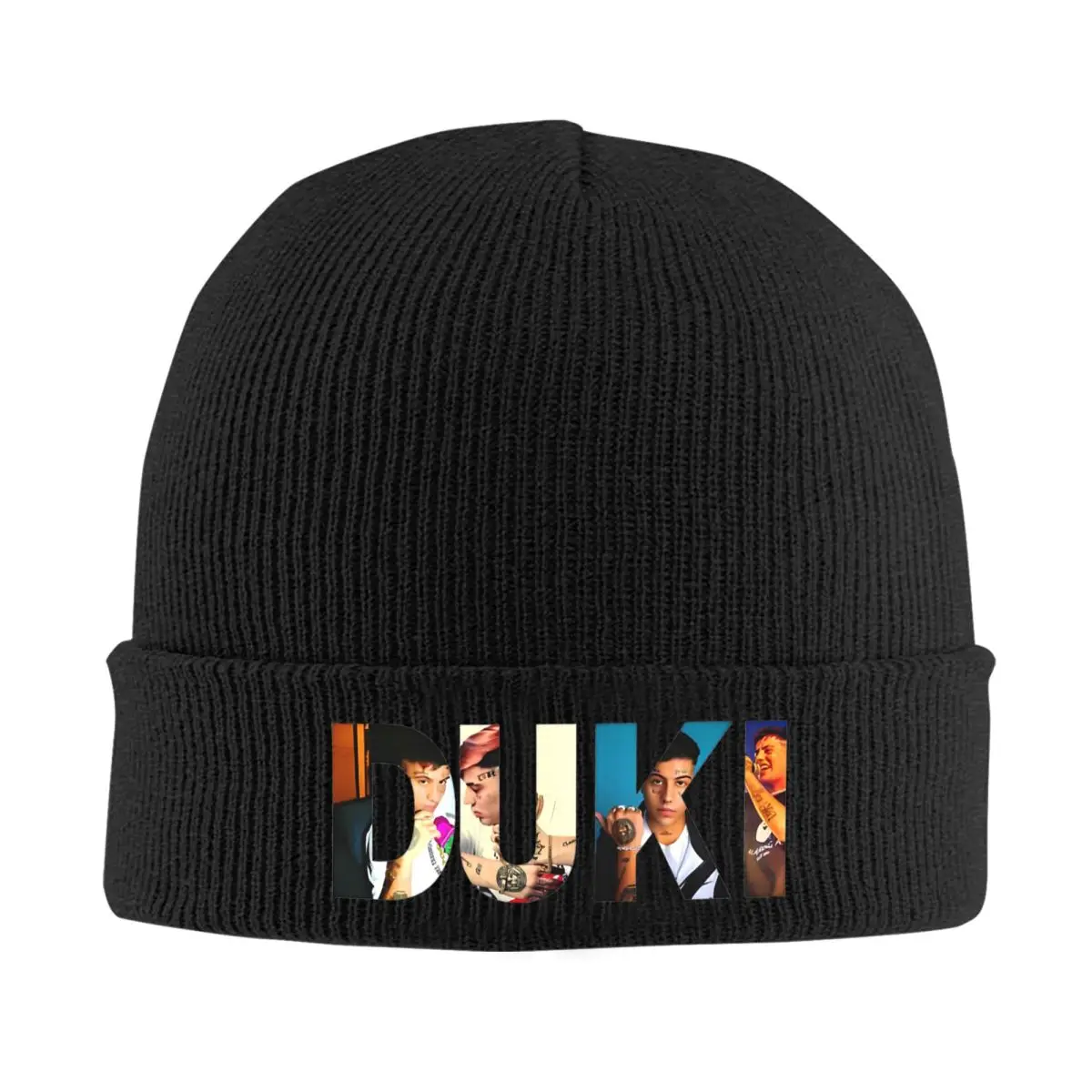 Bonés de armadilha Duki para homens e mulheres, Skullies Rap Rockstar, gorro quente e legal, boné Kpop Pattern, inverno