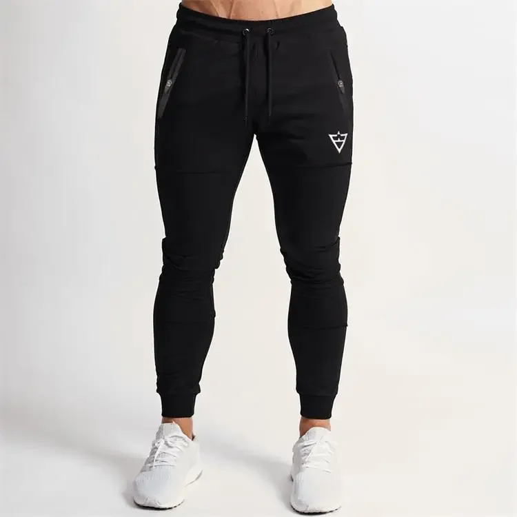 2023 new muscle fitness running training sports cotton trousers men\'s breathable Slim beam mouth casual health pants