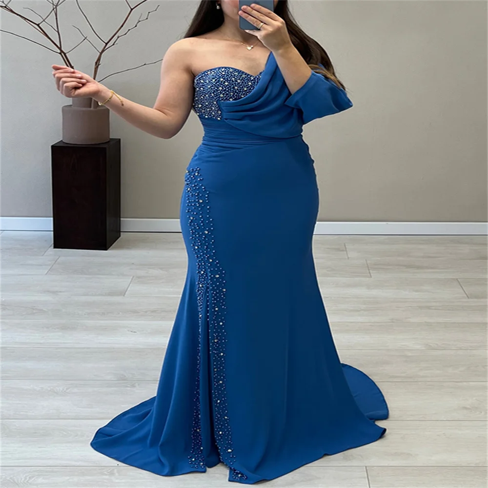 

One Long Sleeve Dress Women Elegant Party Dress Mermaid Women Evening For Women Long Mother of the Bridal Dress 2024