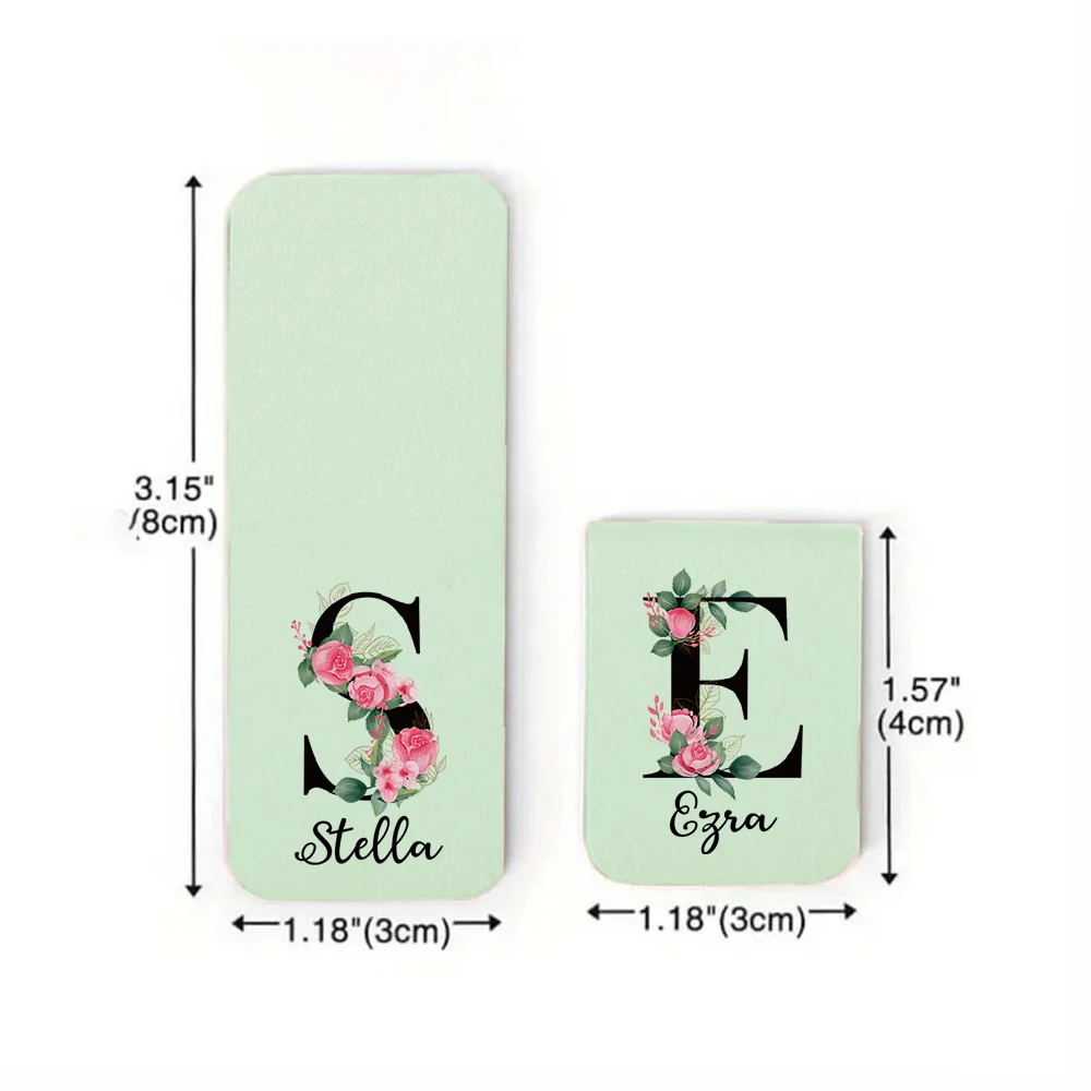 1PC Colorful rose 26 style letters Customized Name Book Mark Bookmark Magnetic Bookmark Book Clamp  Magnetic Book Clamp - view 3