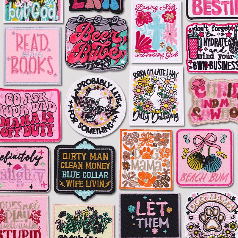 شخصية رسالة شعارات بقع المطرزة التصحيح على الملابس الجينز السترات قراءة كتاب الحديد على بقع للملابس DIY بها بنفسك