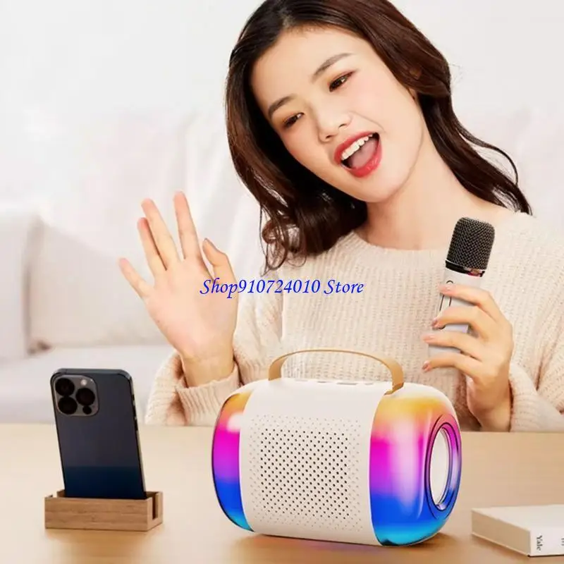 

77hd Kids Karaoke Machine 2 микрофоны звук динамика со светодиодными огнями для девочек мальчики подарки на день рождения