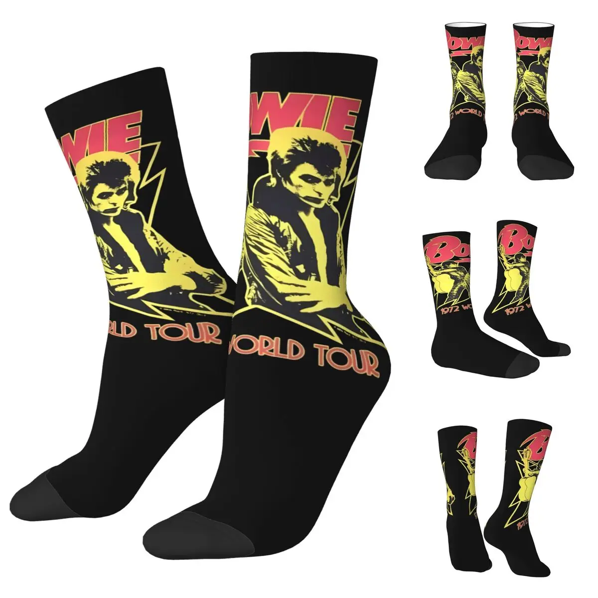 Davids Bowied High elasticity polyester Men and Women printing Socks,Windproof Applicable throughout the year Dressing Gift