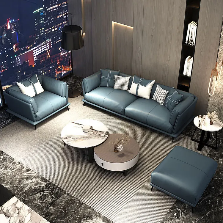 

Light luxury, sofa, leather, postmodern, fashion, simplicity, living room, three people, combination