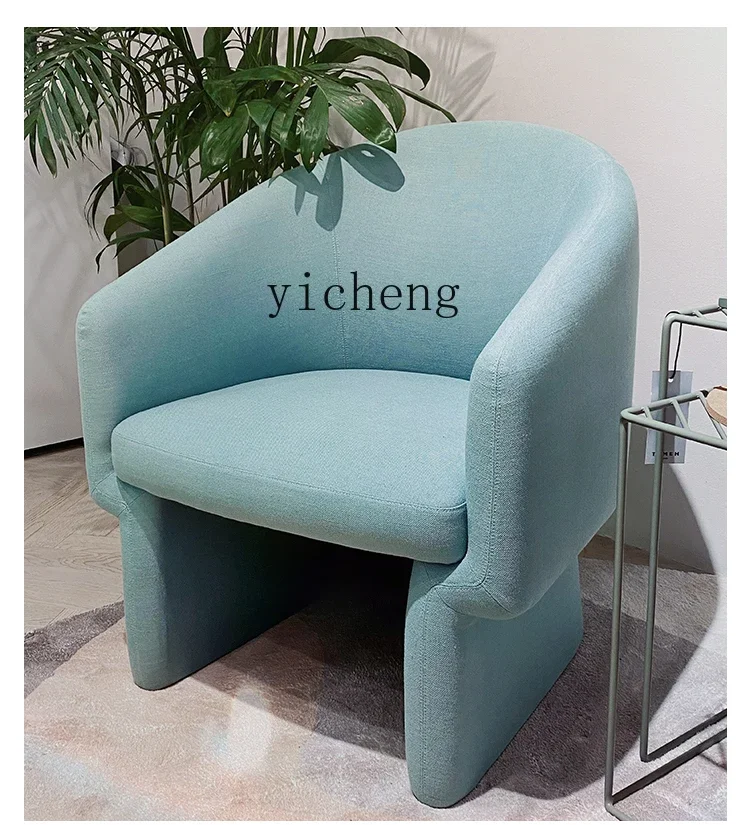 CZ Fabric Single Sofa Faux Leather Leisure Armchair Modern Minimalist Living Room Bedroom Mint Green
