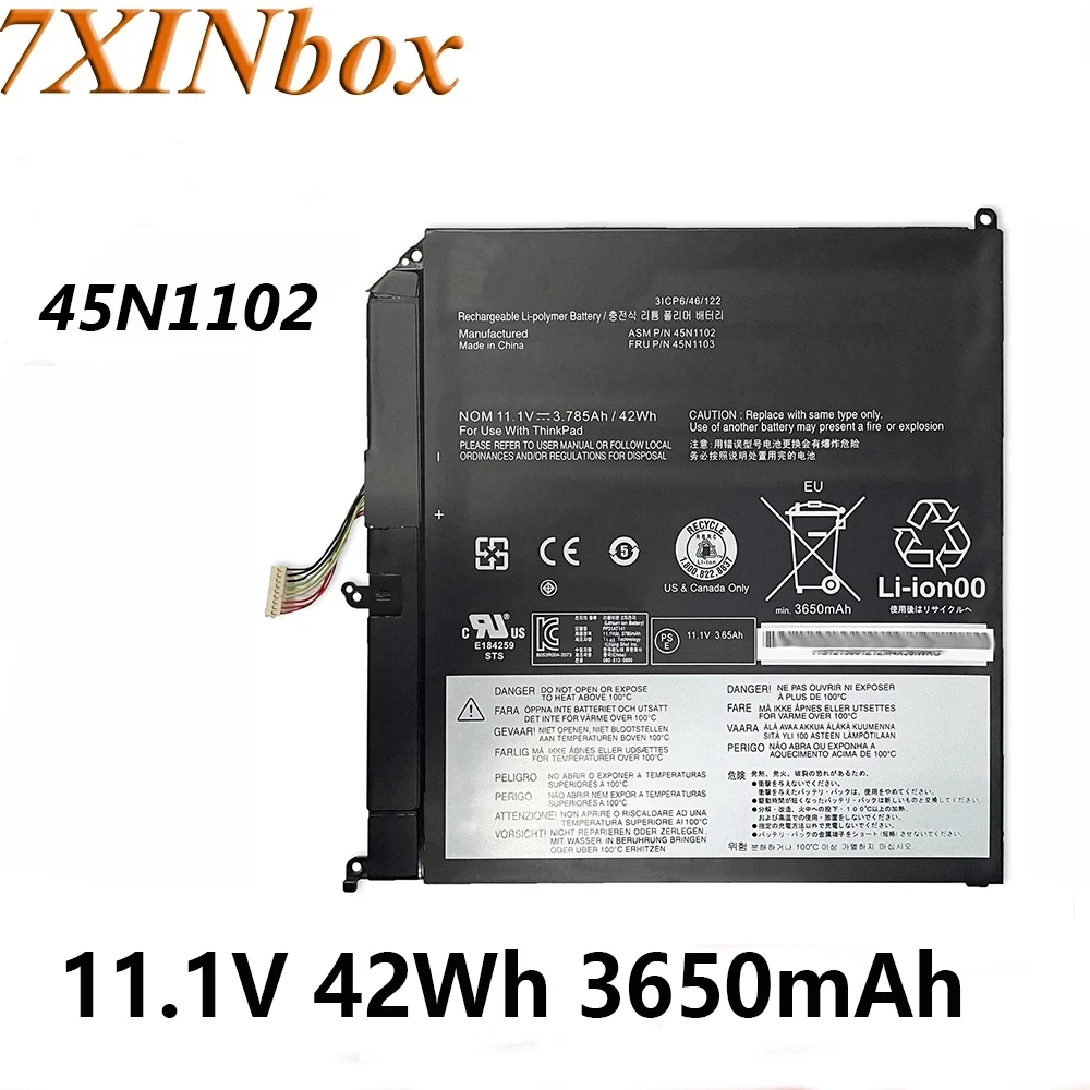 

7XINbox 45N1102 45N1103 11.1V 42Wh 3650mAh Original Laptop Battery For Lenovo ThinkPad X1 helix Built-in Battery