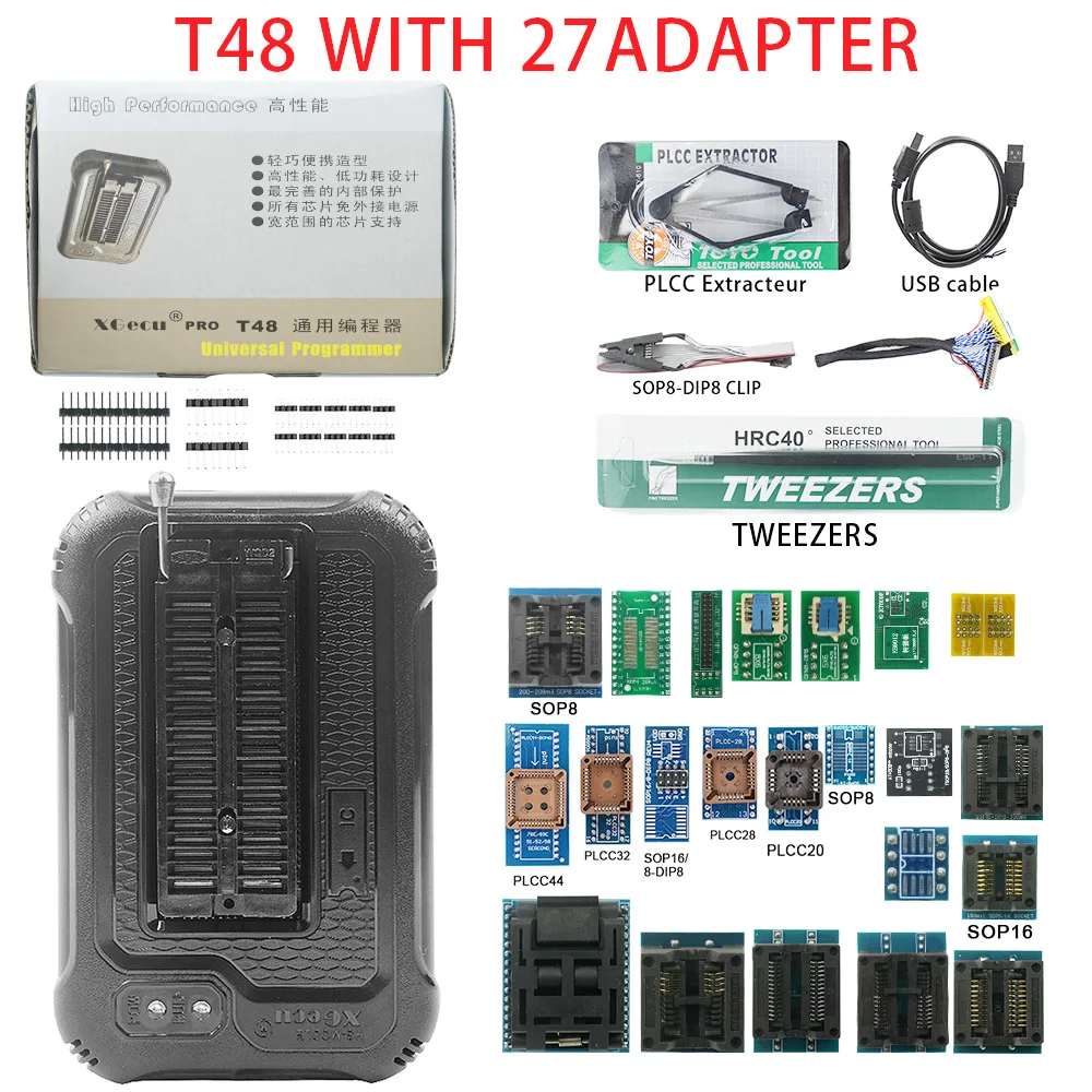 100% programador xgecu t48 tl866ii plus versão de atualização usb
