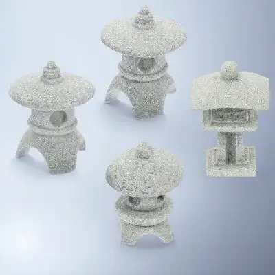 

4Pcs Mini Pagoda Statue Premium Sandstone Lantern for Garden Bonsai Micro Landscape Decoration Home Office Indoor Outdoor Use