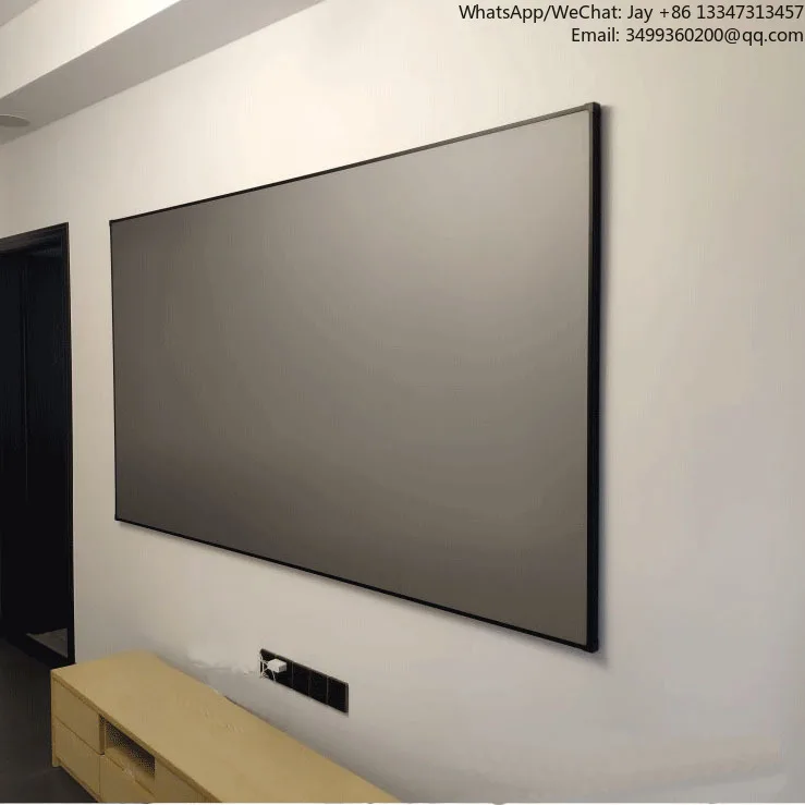 

100" 16:9 Fixed Frame Screen For Projector 4k Hd Electronic Projector Screen Wall Mounted 1cm Frame Anti Light Projector Screen