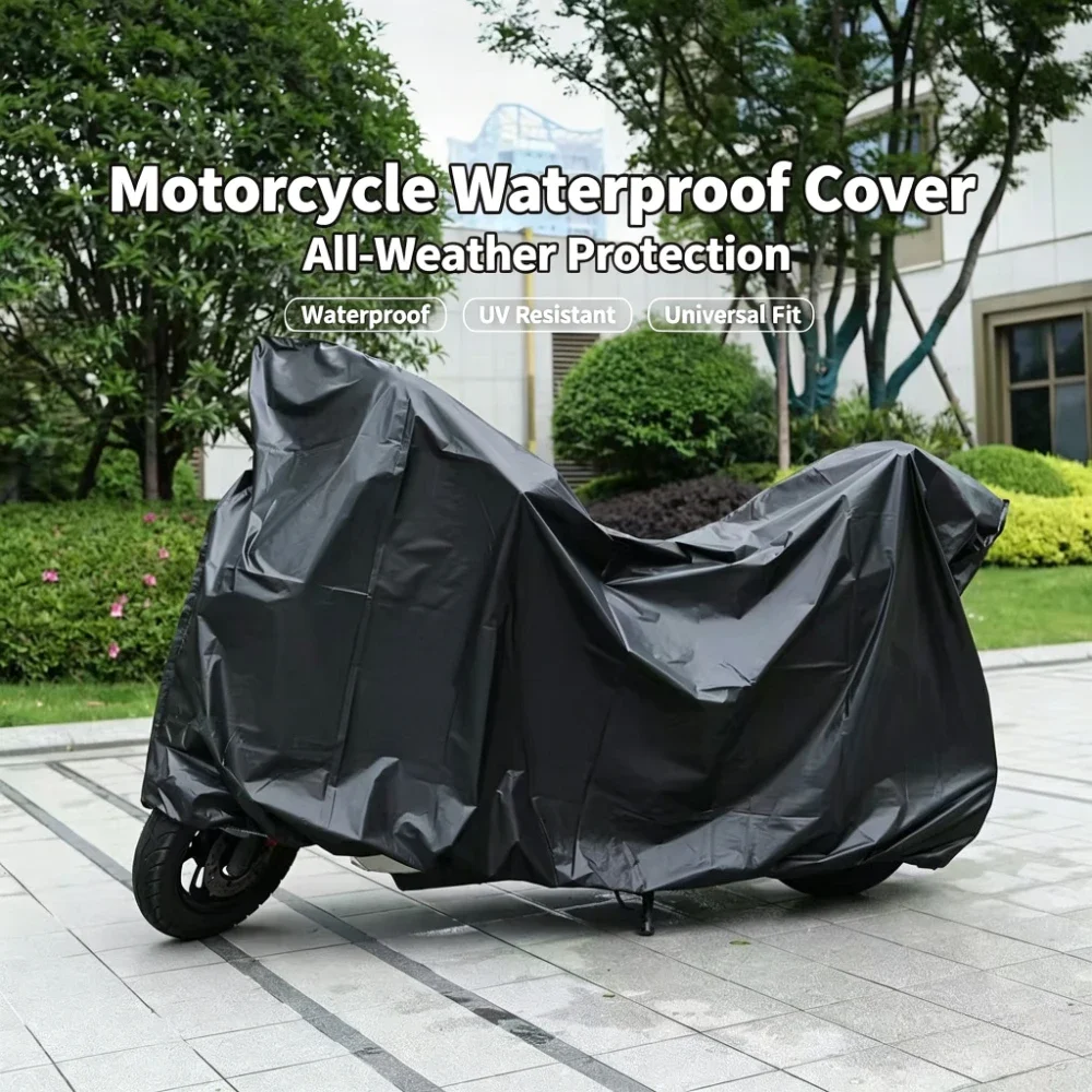 Universal Motorcycle Cover Sunproof Dustproof Waterproof Bike Scooter Electrombile UV Protection, 180x120cm/180x220cm