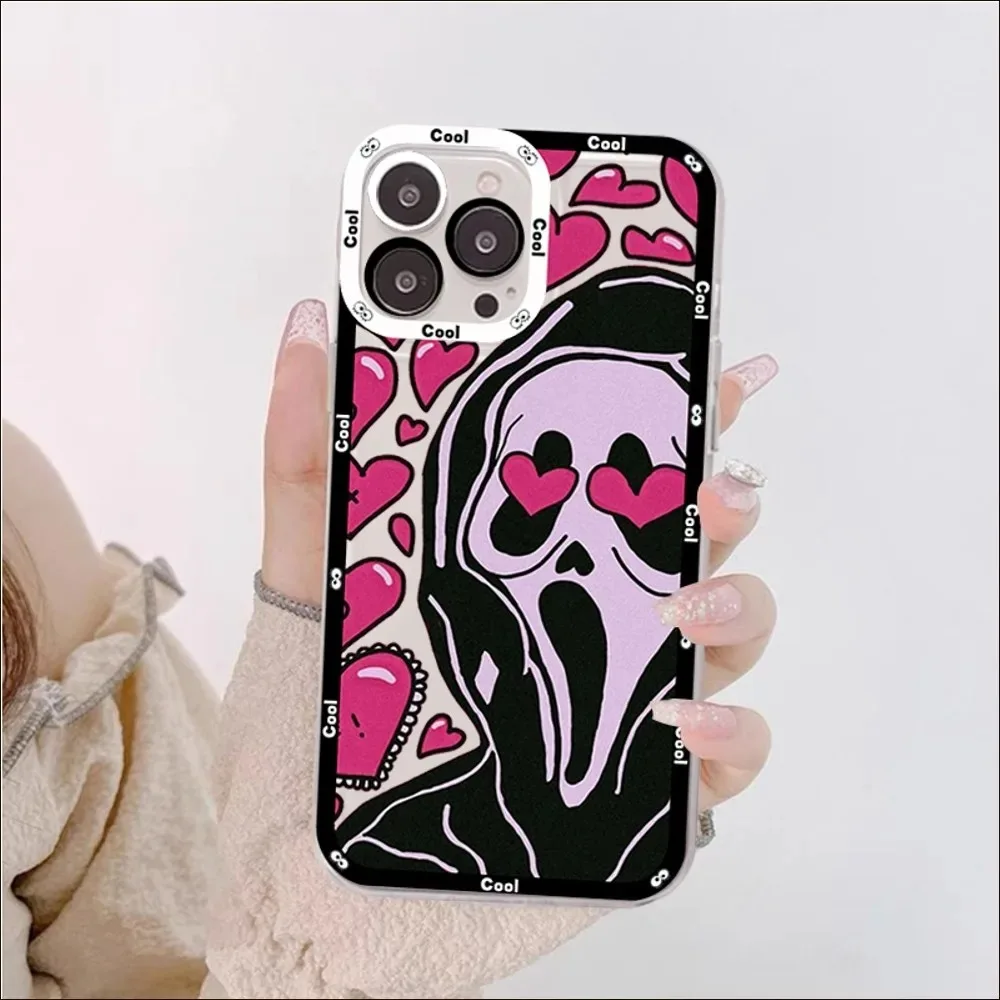 Ghostface Scream Terror Horror Silicone Phone Case For iPhone 15 14 13 12 11 Pro Max mini X XR XS 7 8 15 Plus SE 2020 Soft Cover