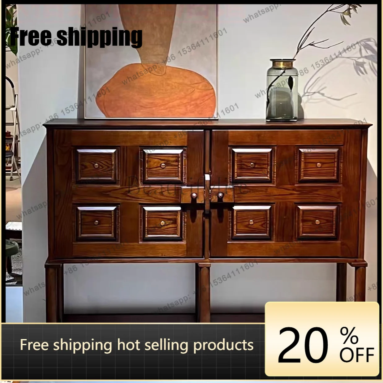 Factory Direct American solid wood side cabinet, small wine cabinet, high-end designer model