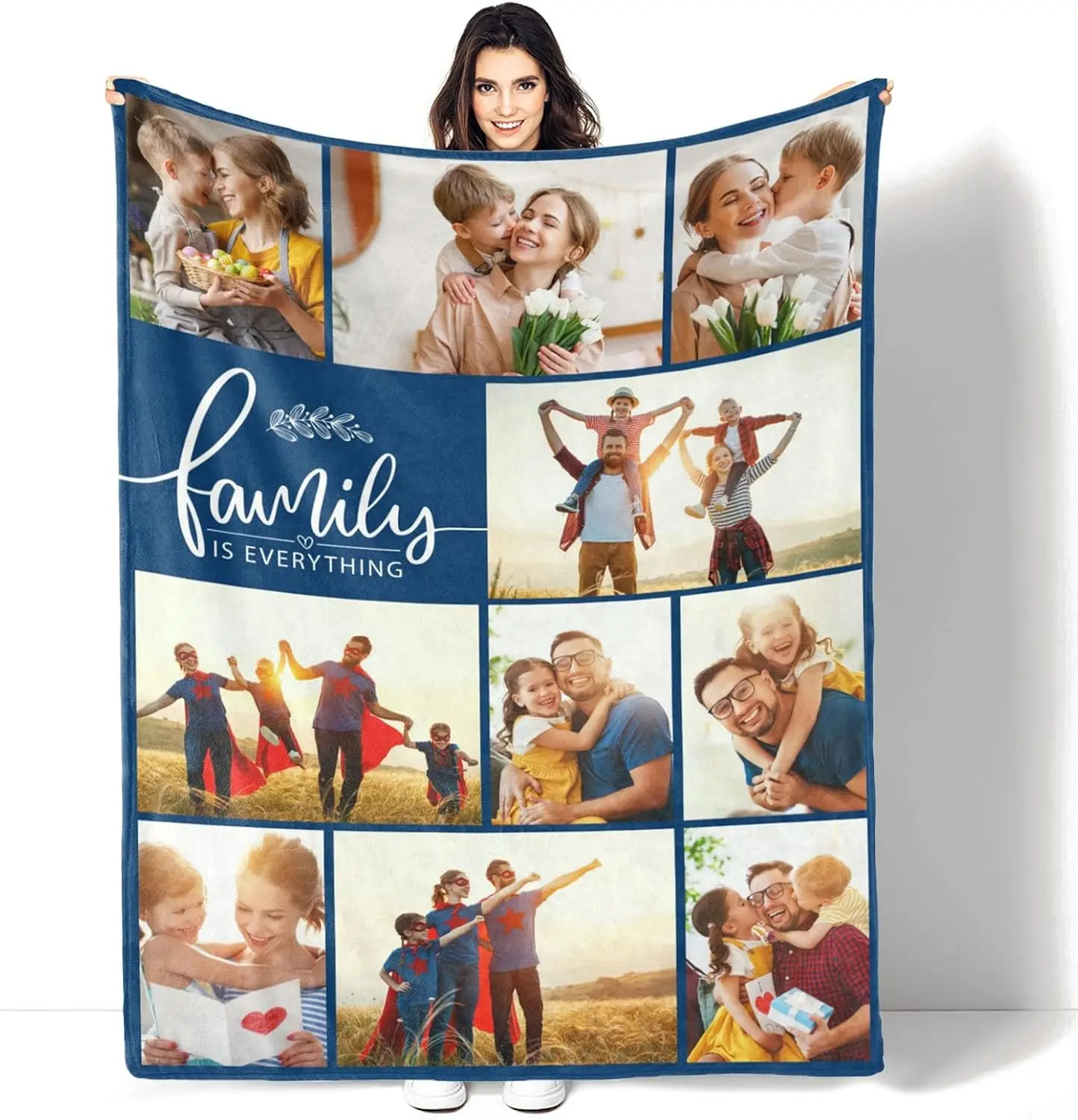 

Одеяло на заказ с фотографиями: сделано в США, персонализированное одеяло, мемориальный подарок, 10-местный коллаж, индивидуальные одеяла