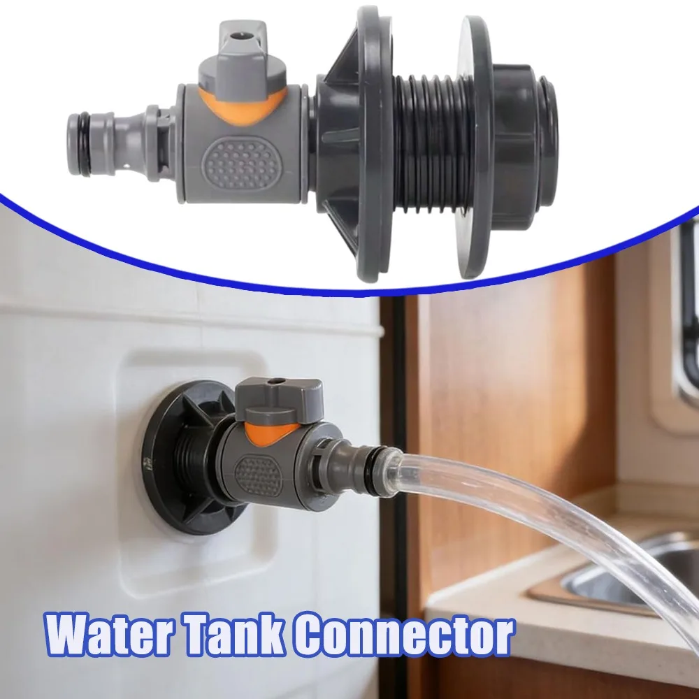 Durable Water Tank Adapter With Valve Rain Barrel Connector Quick Install Rainwater Collection Kit Male Thread Adapter