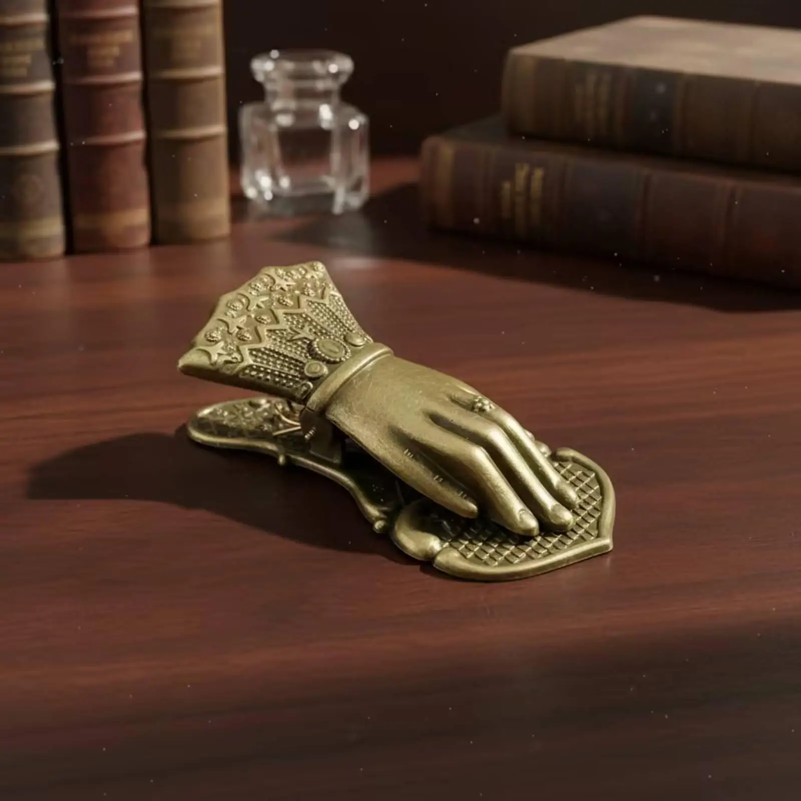 Ornate Metal Hand Clip Stationery Accessory Embossed Detail for Journal Pages Photo Styling Desk Charm