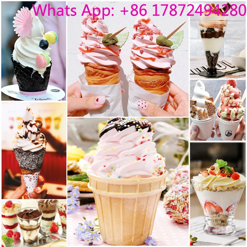Commercial Three Flavors Soft Ice Cream Machine, Tabletop Soft Serve Ice Cream Maker for Business Use
