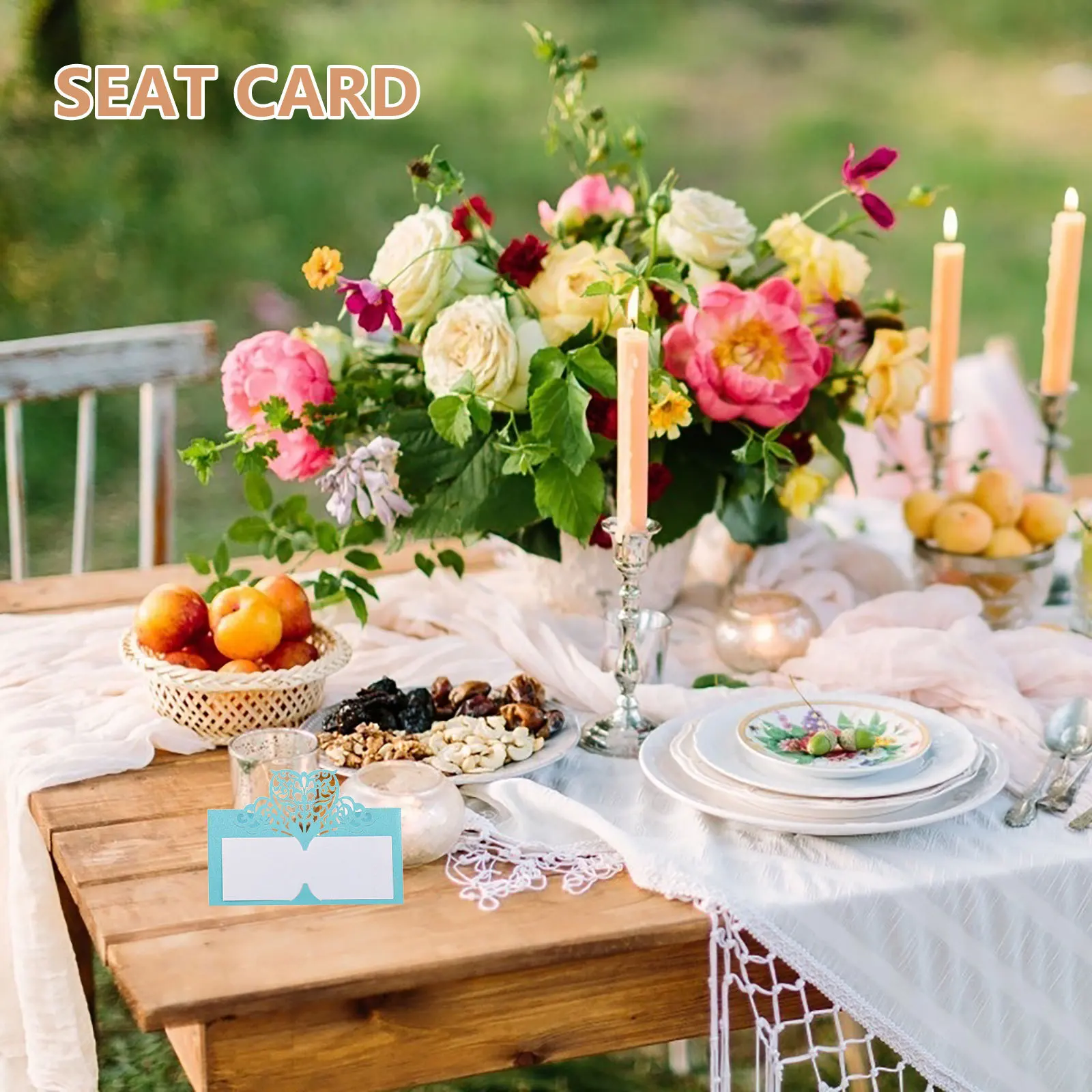 

50Pcs Heart-Shaped Name Place Cards Rustic Chic Table Seating Labels for Wedding Birthday Engagement Party Event Decor