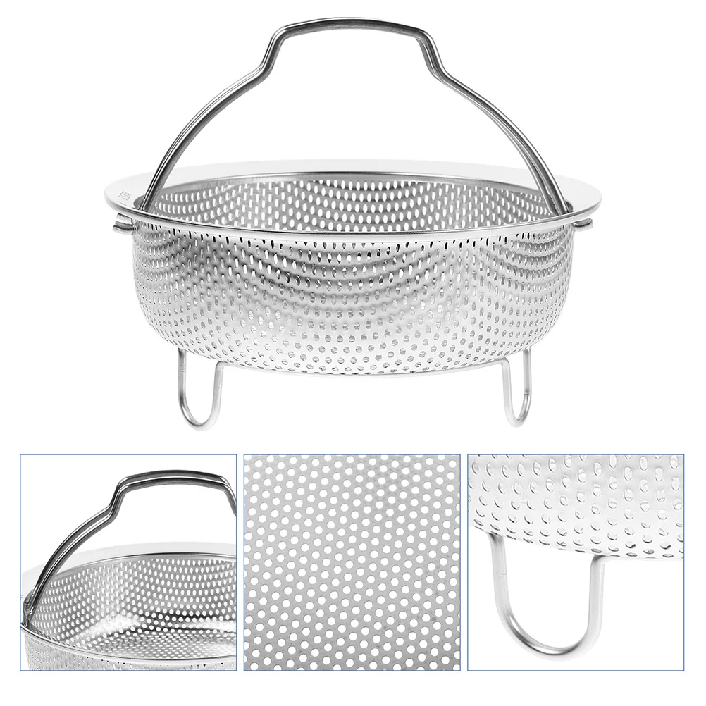 

Stainless Steel Draining Basket 22Cm Fine Mesh Strainer Colander for Vegetables Fruit Washing Kitchen Steamer Insert with Handle