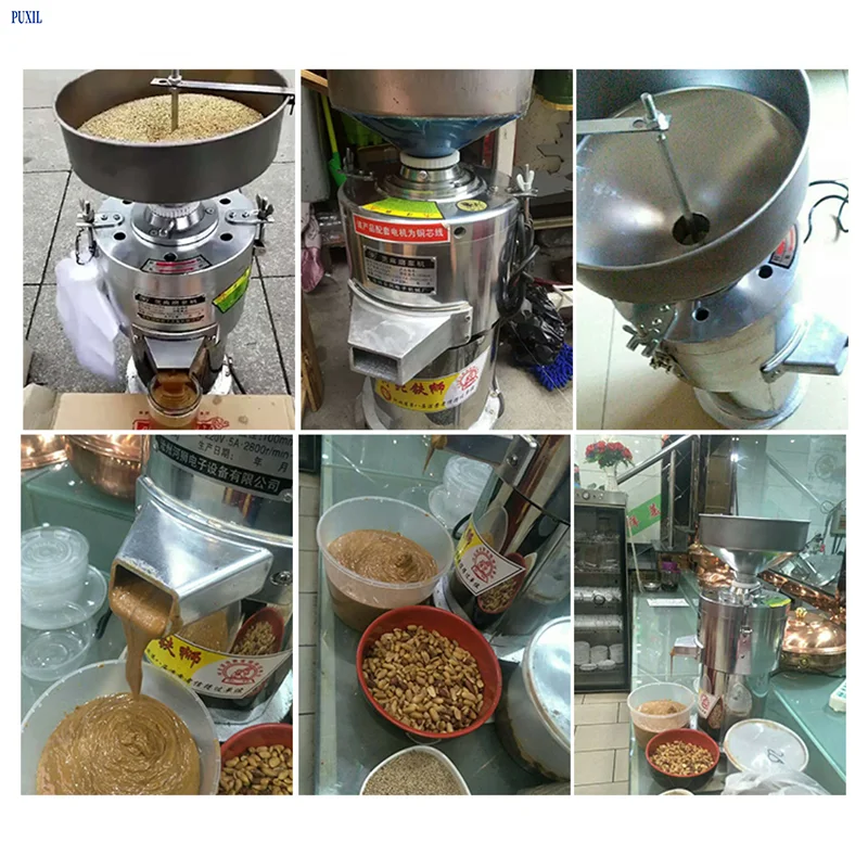 110V/220V Peanut Butter Maker Machine Sesame Nut Crusher Stainless Steel Food Processor