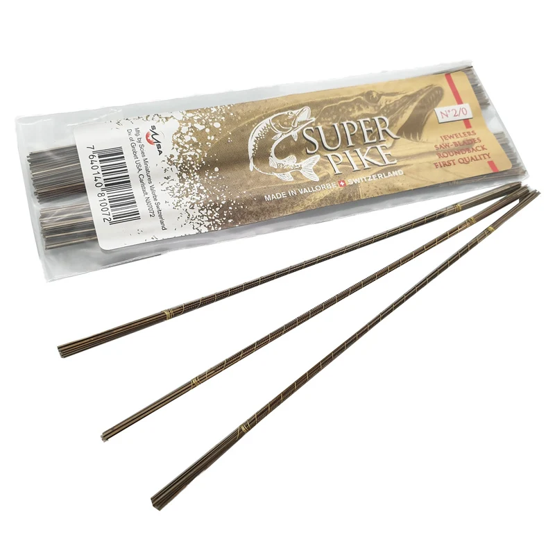 Premium Super Pike Jeweler's Saw Blades Swiss-Made High-Steel Round Back Blades for Jewelry Making & Precision Cutting