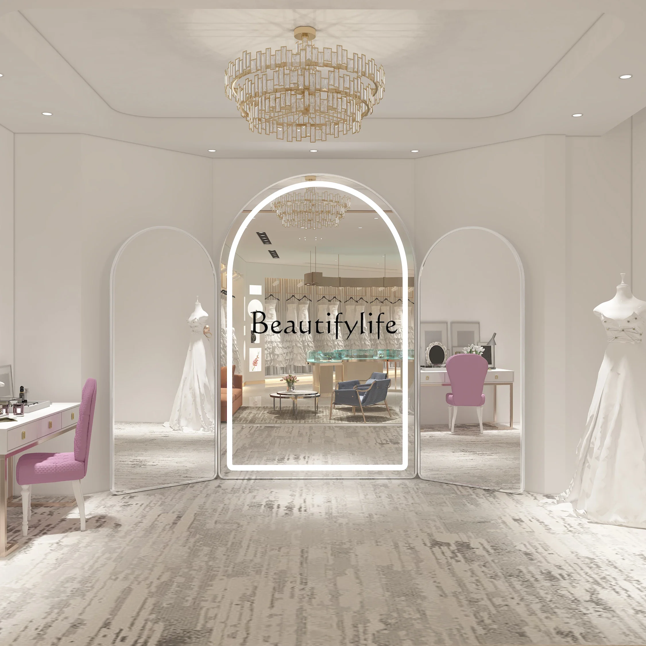 X4 Three-sided mirror special dress hall wedding fitting mirror whole body thin beauty large mirror