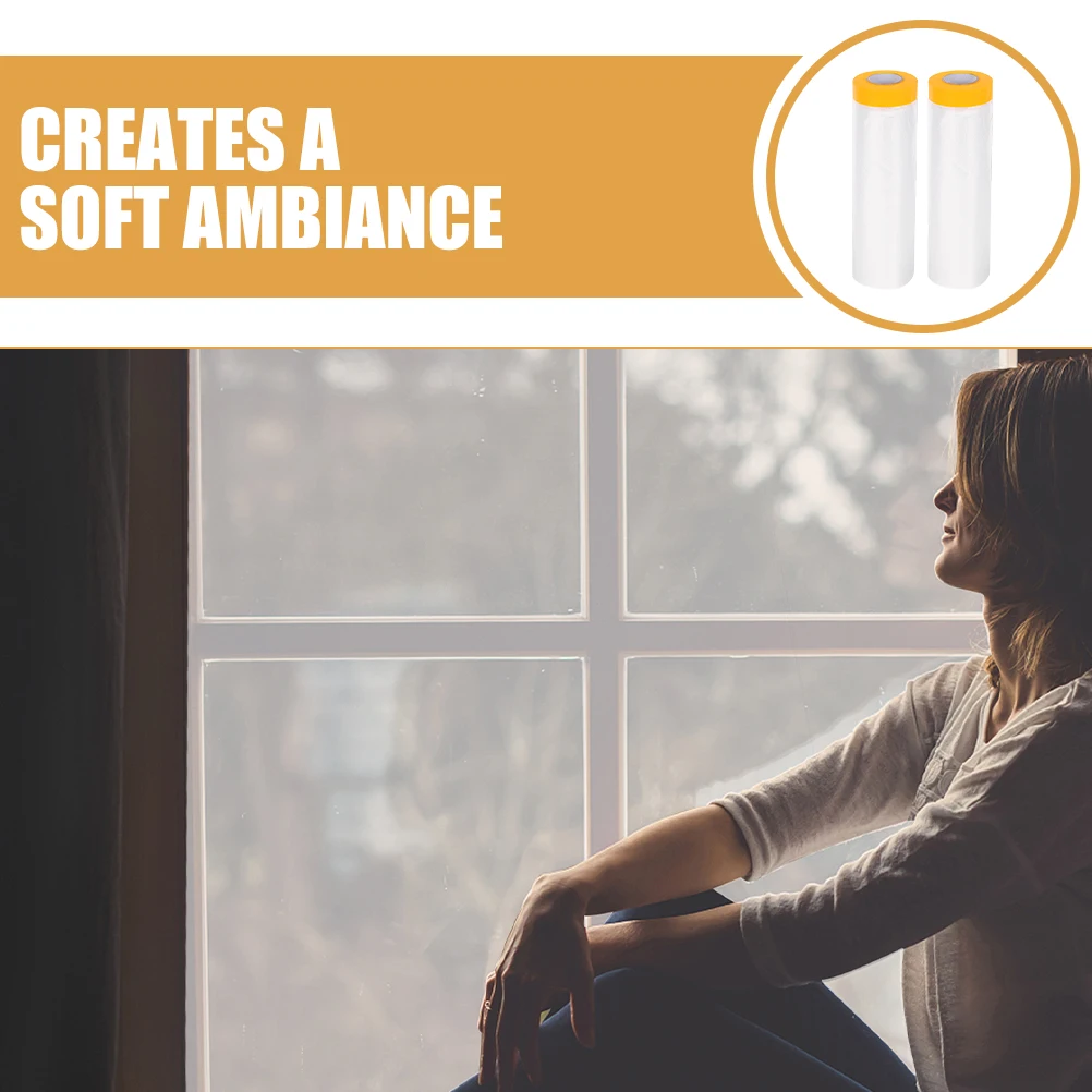 

2 Rolls Window Insulation Film Weatherproofing Window Plastic Film Adhesive Tape Winter Indoor Outdoor Home Office Seal Kit