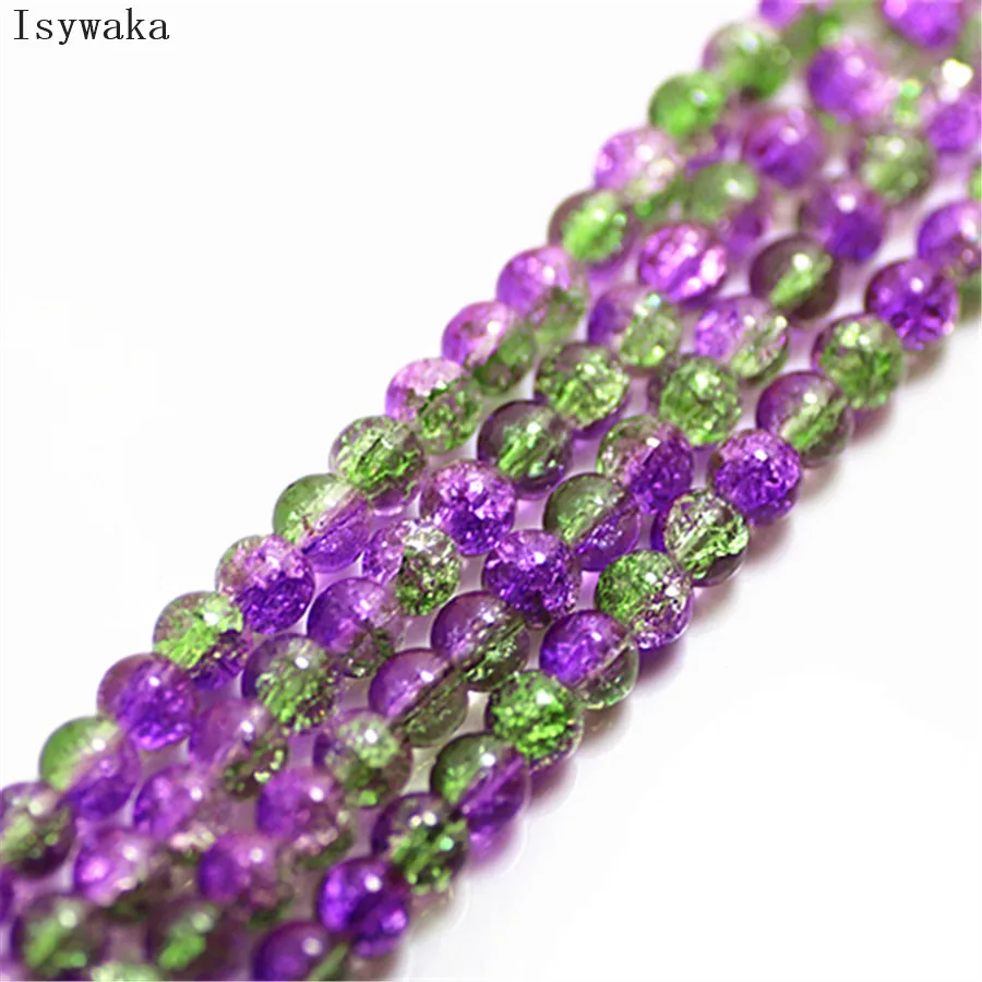 Isywaka  20pcs 6mm Color37 Round Austria Crystal Beads charm Glass Beads Loose Spacer Bead for DIY Jewelry Making