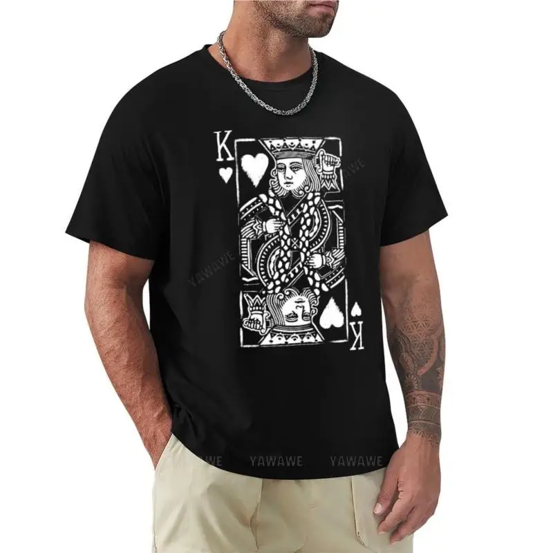 

King of Hearts Painted Playing Card T-Shirt man clothes funny t shirts aesthetic clothes mens tall t shirts