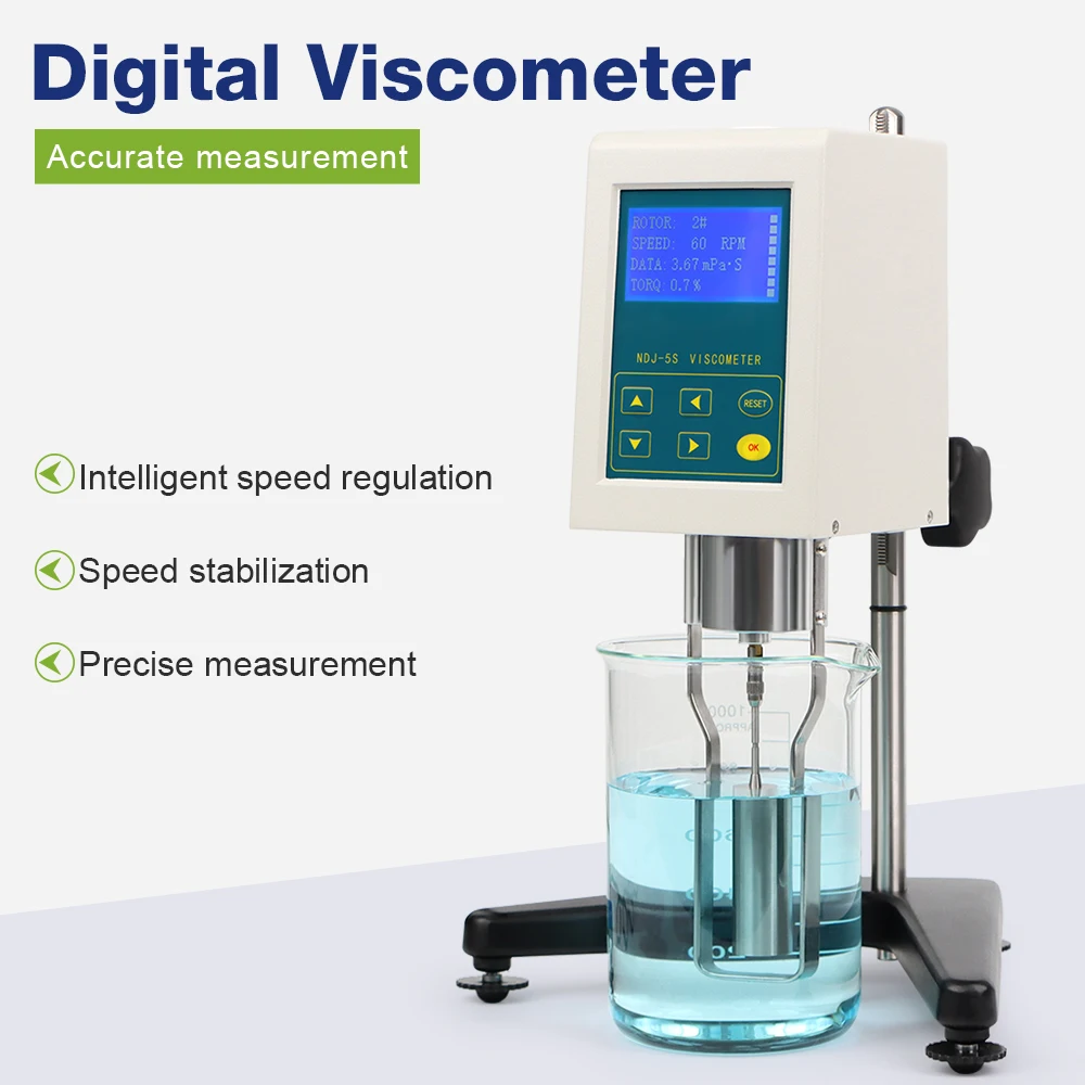 Digital Display Viscometer 10-100000 mPa.s to Measure Absolute Viscosity of Newtonian Liquid