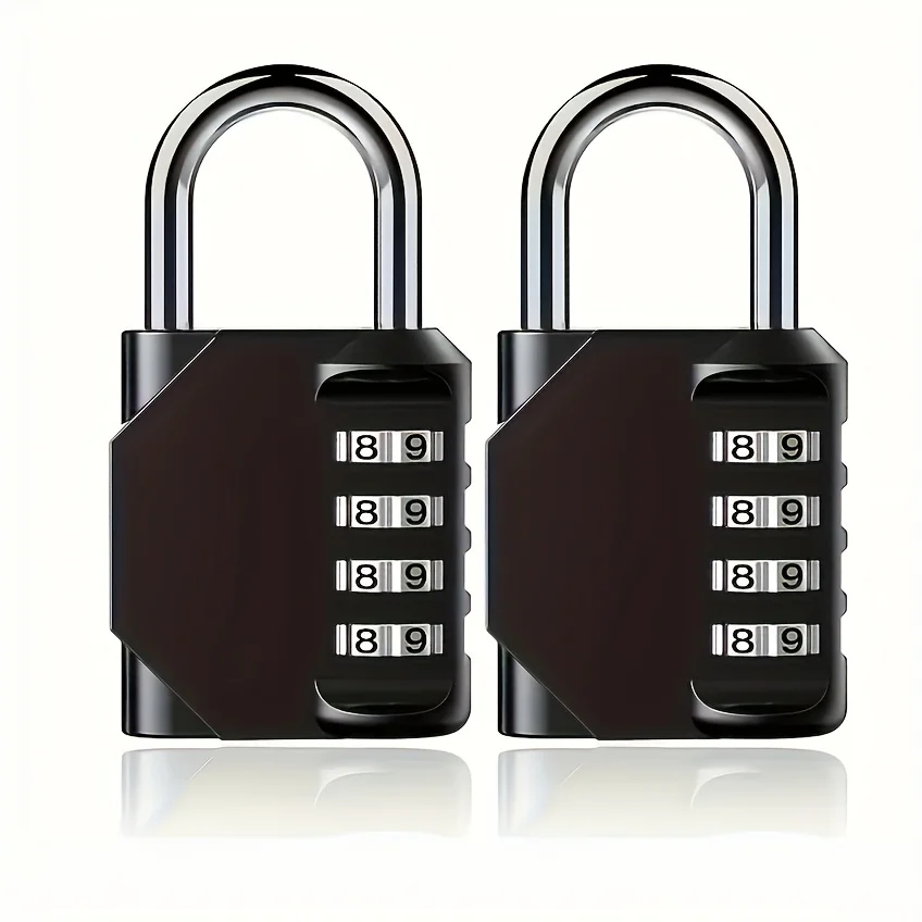 1Pc Resettable 4 Digit Combination Padlock Security Password Lock For Toolbox School Employee Locker Luggage Backpack Storage Us