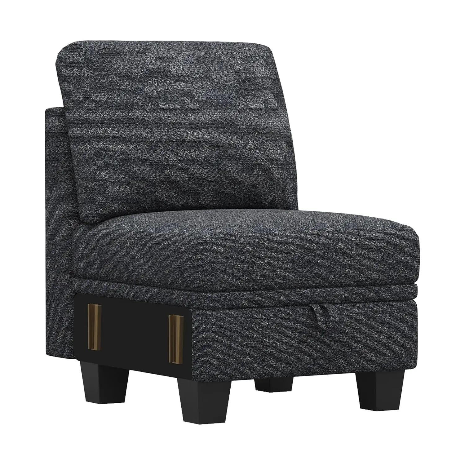 

Sectional Storage Chaise Module for Modular Sectionals. Right-Facing Chaise. Dark Grey.