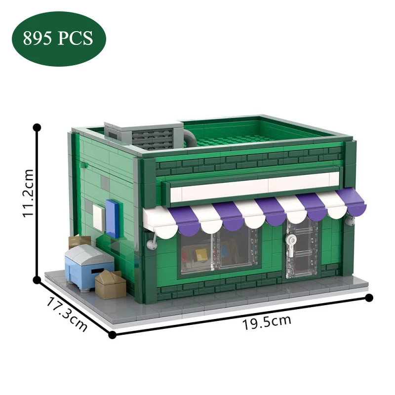 MOC Baseball Card Store version building blocks toy small particles Model Assembling Ornament Puzzle Construction Set Blocks 14+