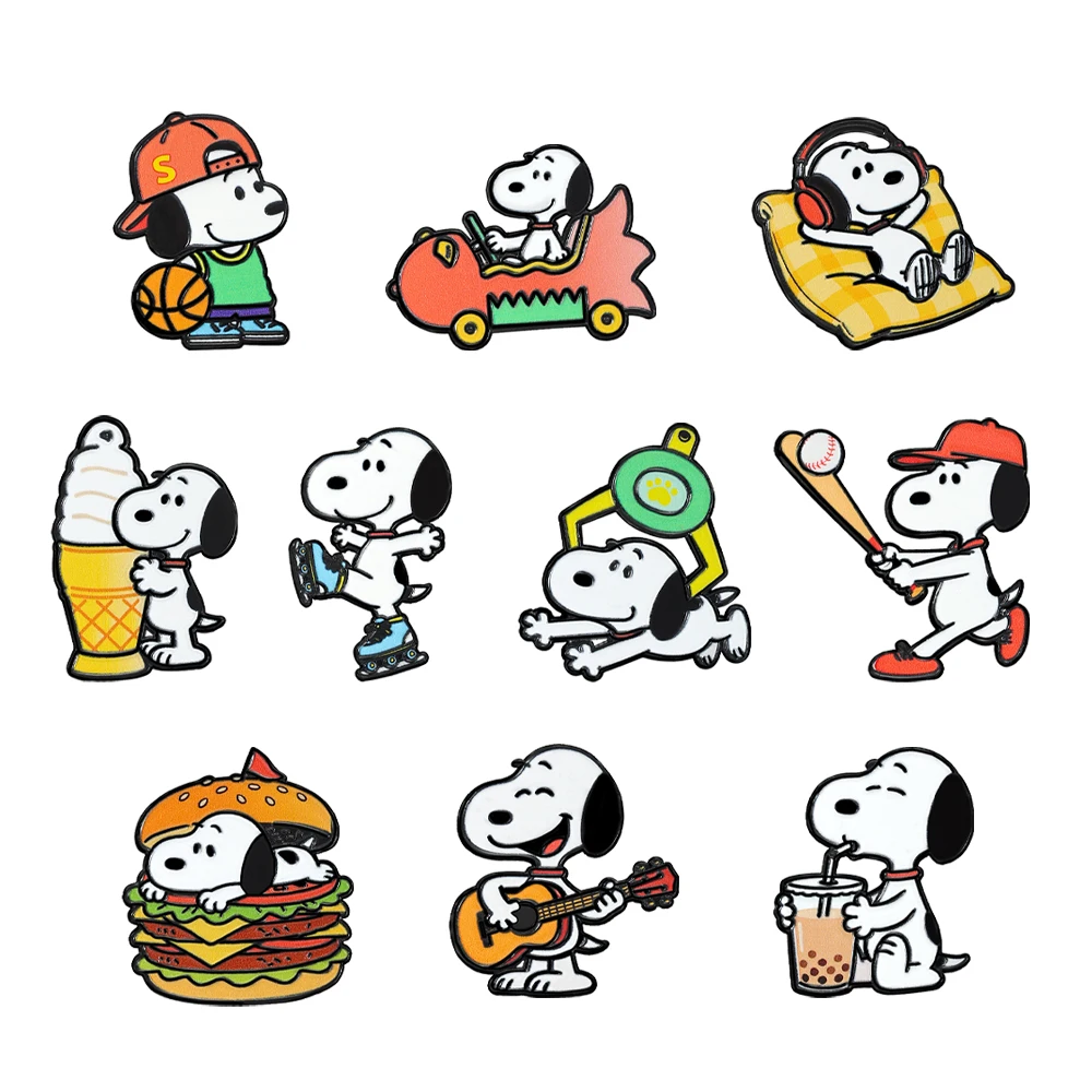 6/8/9/10/11-teiliges Emaille-Pin-Set, niedliche Cartoon-Welpenhund-Metall-Reversbroschen, dekorative Anstecknadeln für Rucksäcke, Sammlerstücke, Geschenke