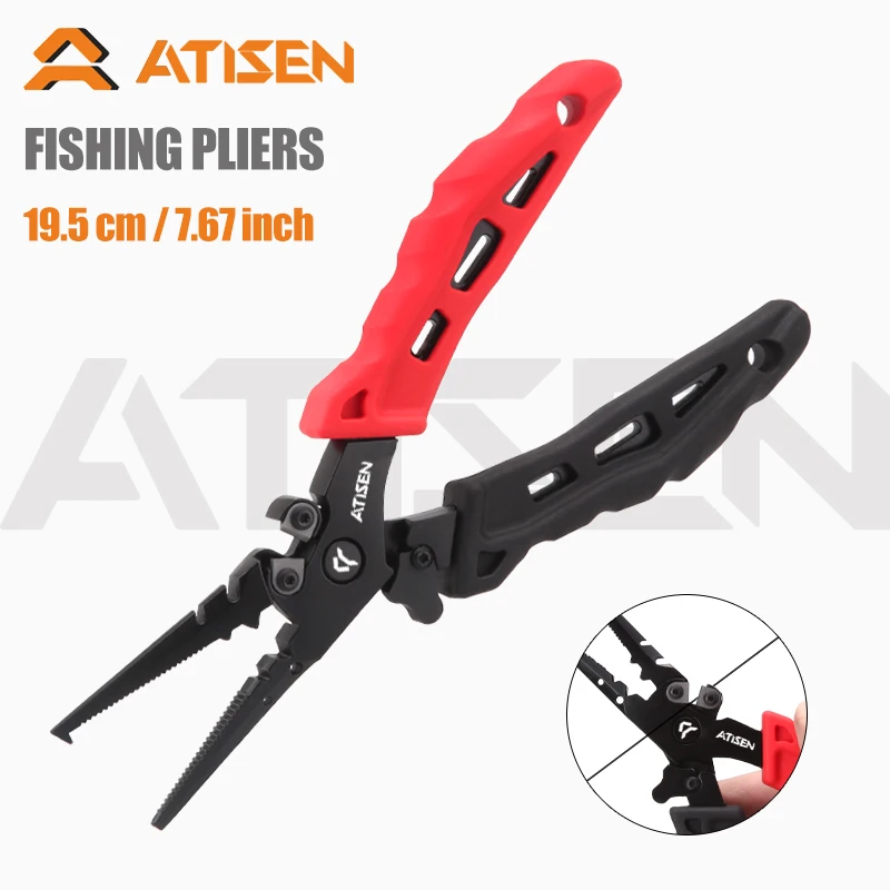 

Fishing Tongs Hook Remover Stainless Steel Long Nose Fishing tongs Braided Knife Forked ring Tongs Portable fishing multifunctio
